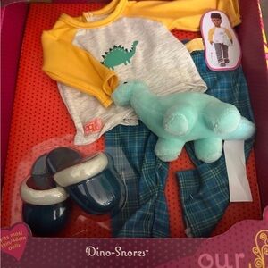 Dino-Snores Pajama Set with Dinosaur Plush